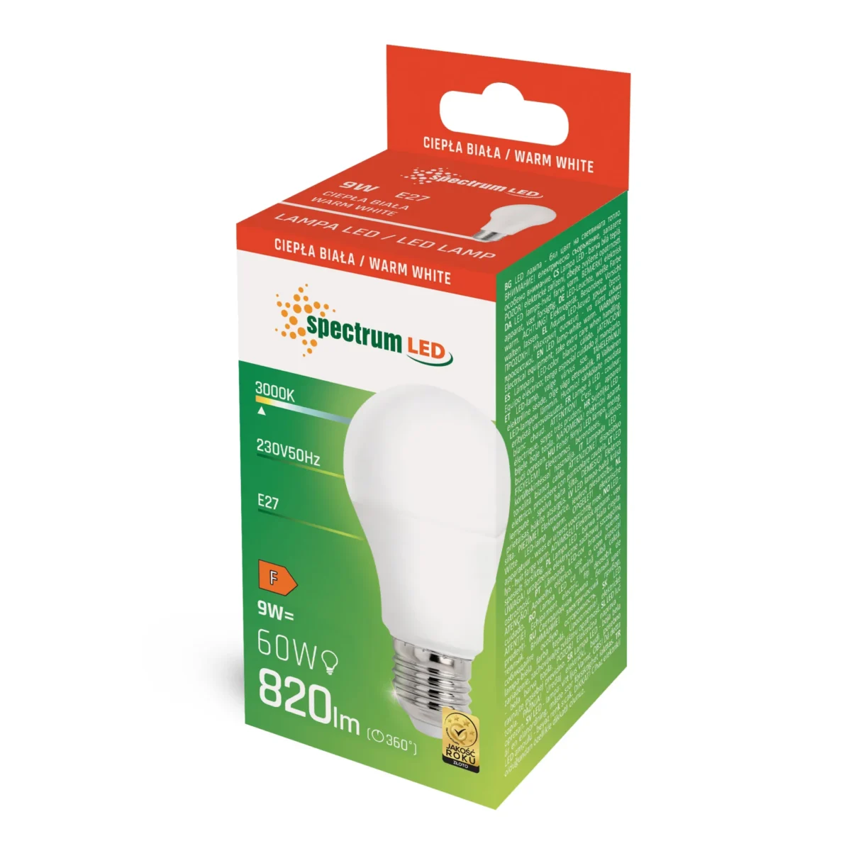 LED-Glühlampe, E27, 820lm, 3000K, 9W, warmweiß – Bild 2