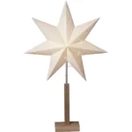 Standleuchte Stern "Karo", mit Holzfuß,  E14, 25W, 70x43cm