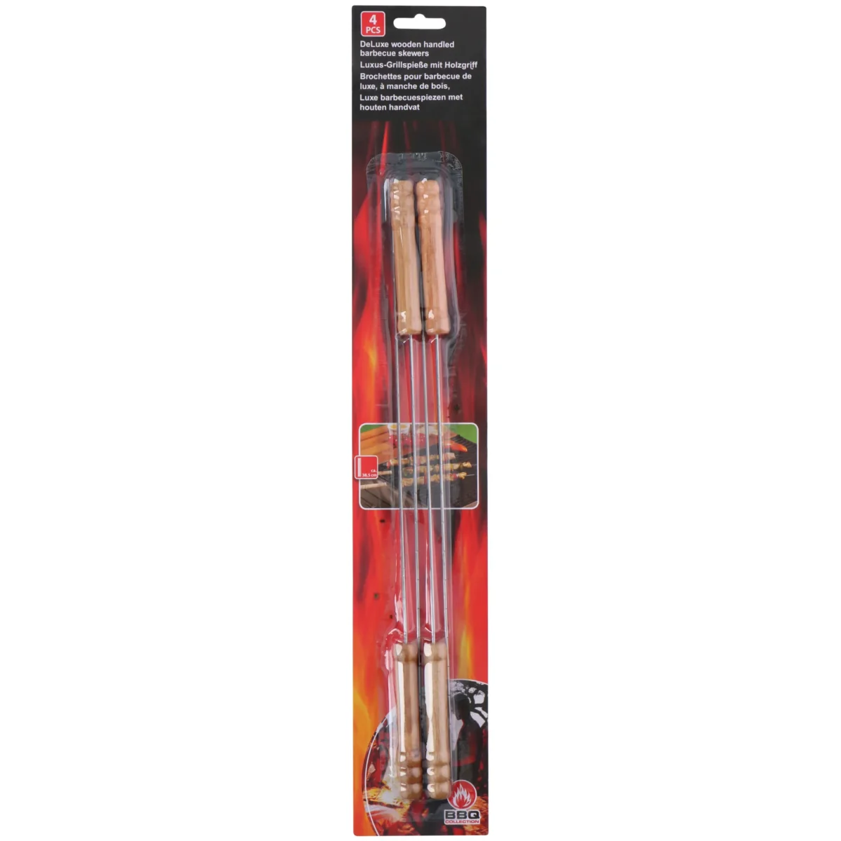 Grillspieße - Set mit Holzgriffen, 4tlg., 38.5cm – Bild 1