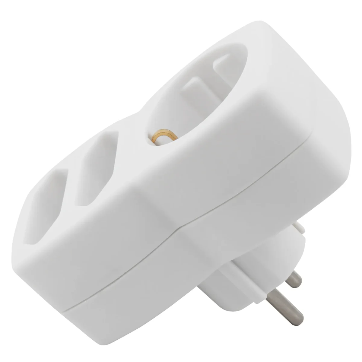 Steckdosenadapter 1x Schutzkontakt / 2x Euro, McPower, weiß – Bild 3
