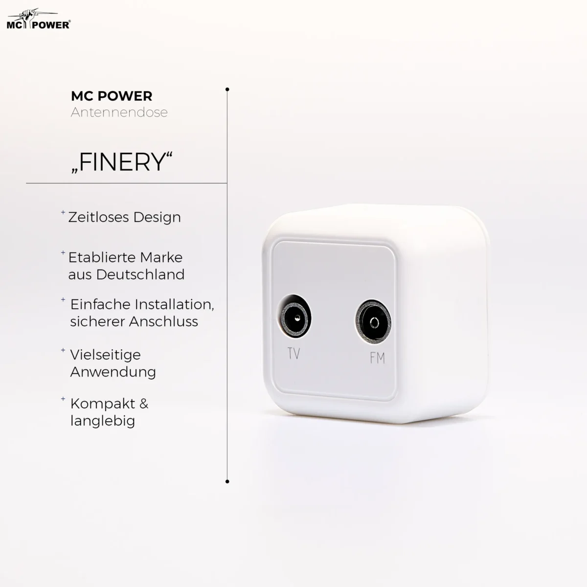 Antennendose McPower "Finery" für TV, Radio und Sat, AP, weiß – Bild 3