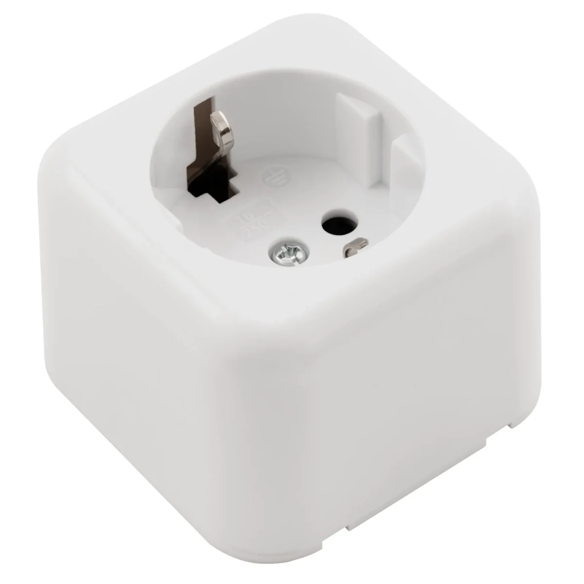 Schutzkontakt-Steckdose McPower "Finery", 250V/16A, AP, Einsteckschutz, weiß – Bild 2