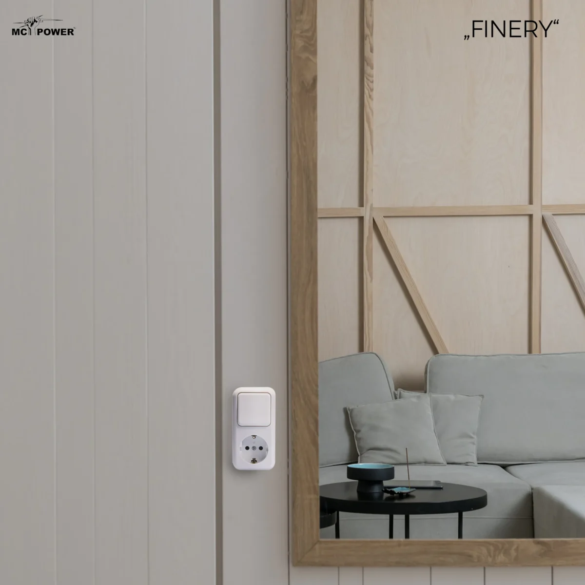 Wechselschalter & Steckdosen Kombination McPower "Finery", AP, weiß – Bild 6
