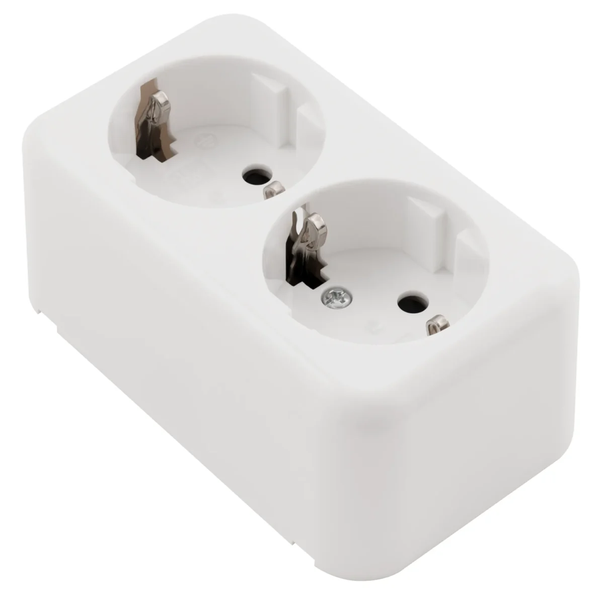 Schutzkontakt-Steckdose 2-fach McPower "Finery", 250V/16A,AP,Einsteckschutz,weiß – Bild 2