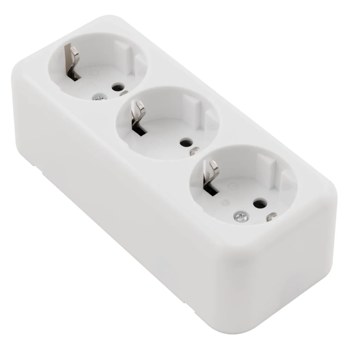 Schutzkontakt-Steckdose 3-fach McPower "Finery", 250V/16A, AP, Einsteckschutz, weiß – Bild 2
