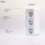 Schutzkontakt-Steckdose 3-fach McPower "Finery", 250V/16A, AP, Einsteckschutz, weiß – Bild 4