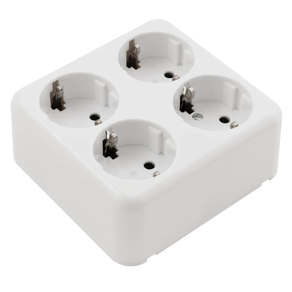 Schutzkontakt-Steckdose 4-fach McPower "Finery", 250V/16A,AP,Einsteckschutz,weiß – Bild 2