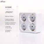 Schutzkontakt-Steckdose 4-fach McPower "Finery", 250V/16A,AP,Einsteckschutz,weiß – Bild 3