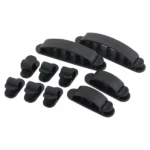 Kabelhalter-Set, ABS, 10 Stk., schwarz, selbstklebend