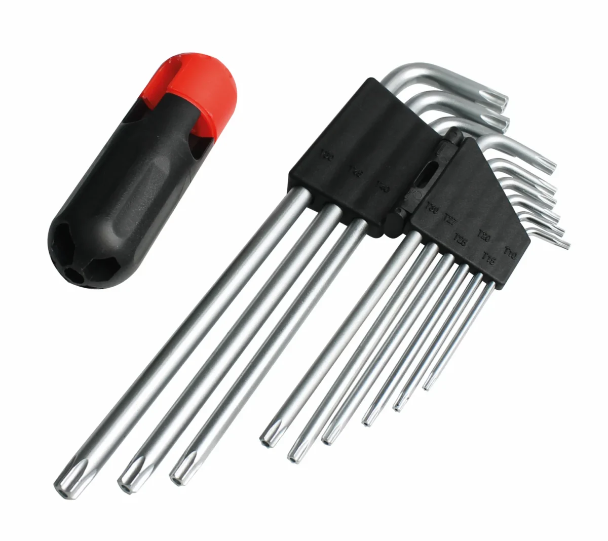 TX-Winkelschlüsselsatz, extra lang, 9-tlg., Chrom-Vanadium – Bild 1