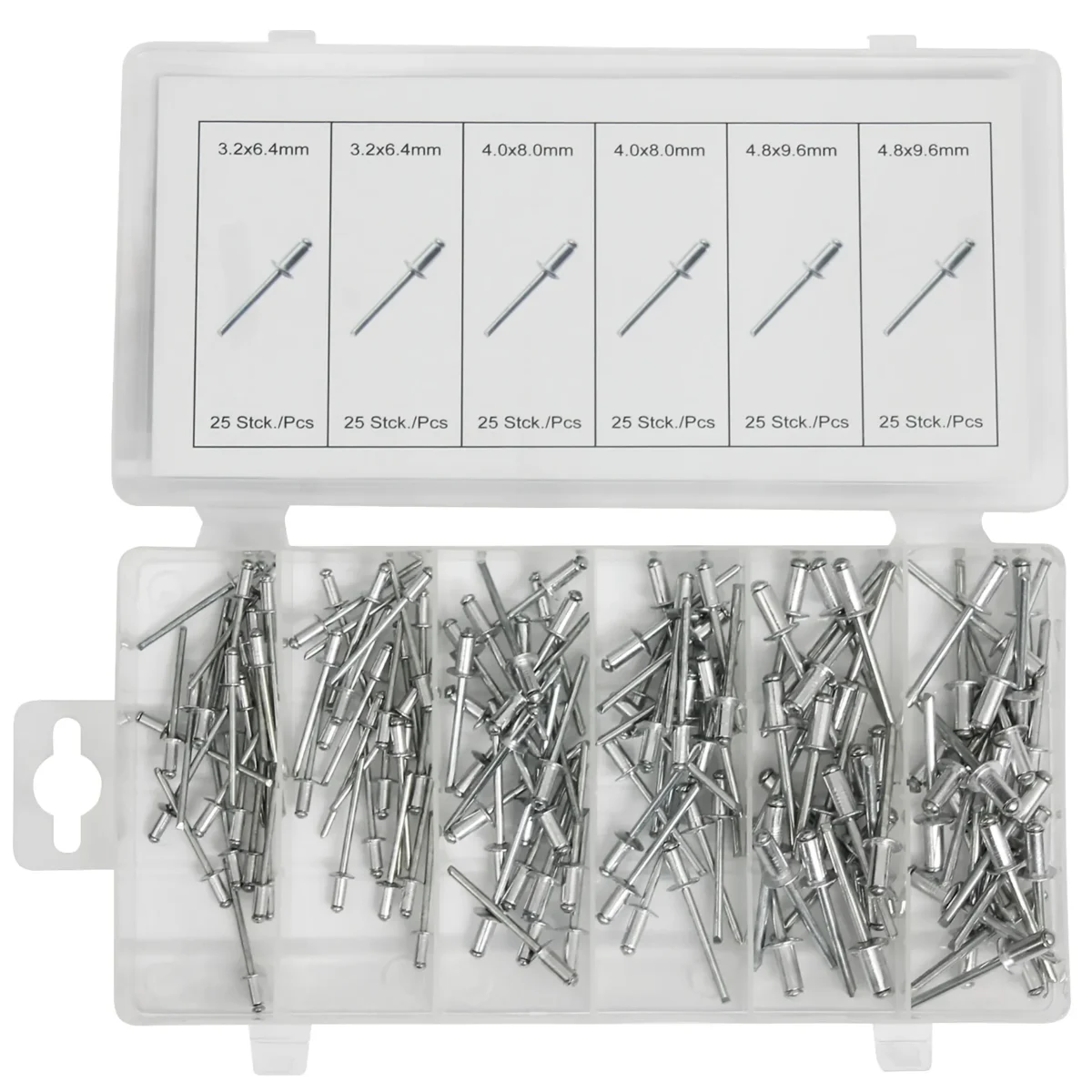 Blindnieten-Sortiment, Aluminium, 150-teilig – Bild 1