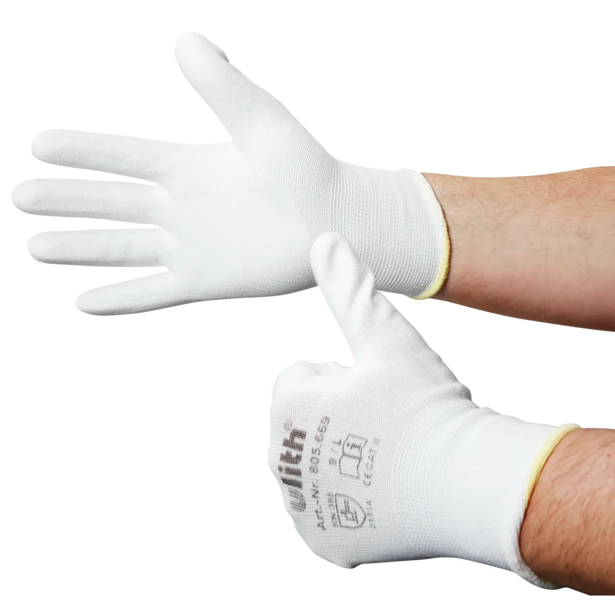 Montage-Feinstrickhandschuhe, Größe 10/XL, weiß – Bild 1