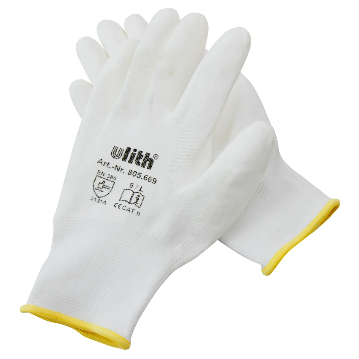 Montage-Feinstrickhandschuhe, Größe 10/XL, weiß – Bild 2