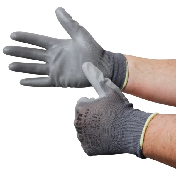 Montage-Feinstrickhandschuhe, Größe 10/XL, grau