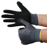 Montage-Feinstrickhandschuhe, Größe 8/M, grau, 13G-Trägermaterial, Latex-Soft