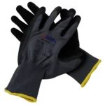 Montage-Feinstrickhandschuhe, Größe 8/M, grau, 13G-Trägermaterial, Latex-Soft – Bild 2