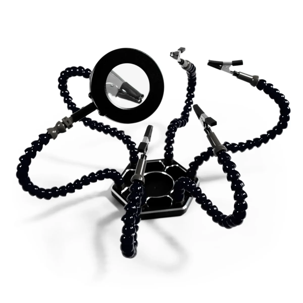 Helfende Hände McPower "HM-6" mit 6 Armen, LED-Lupenleuchte, sehr flexibel – Bild 1
