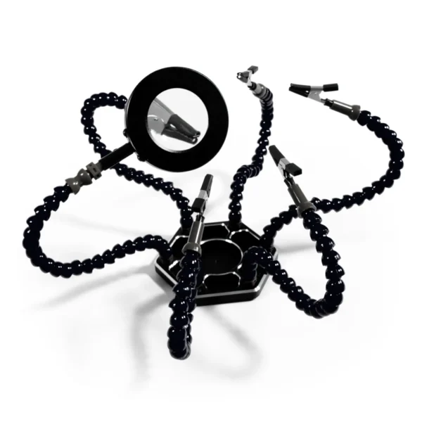 Helfende Hände McPower "HM-6" mit 6 Armen, LED-Lupenleuchte, sehr flexibel