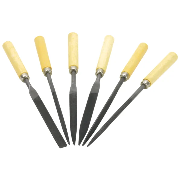 Nadelfeilen-Set 6-teilig, Holzgriff, 180mm