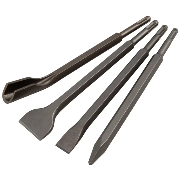 Meißel-Set McPower, 4-teilig Spitz-, Flach-, Breit und Hohlmeißel, SDS-Aufnahme