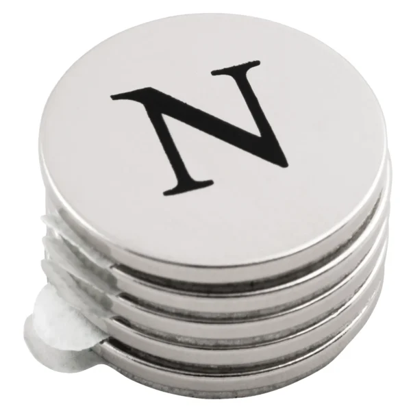 Neodymiummagnet-Set 5 Stück  Ø19 x 1,5 mm mit Klebeseite