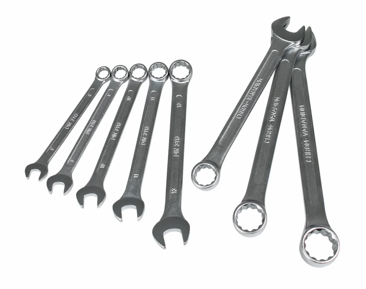 Ring-Gabelschlüsselsatz 8-teilig, 8-19mm, Cr-V, verchromt – Bild 1