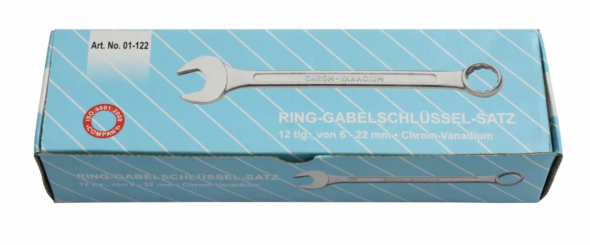 Ring-Gabelschlüsselsatz 12-teilig, 6-22mm, Cr-V, verchromt, DIN3113 – Bild 2