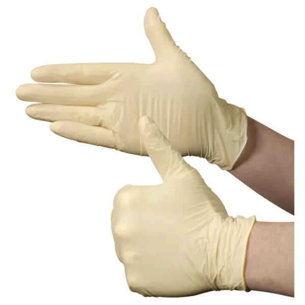 Einweghandschuhe Latex,100 Stück, Größe S, natur-transparent