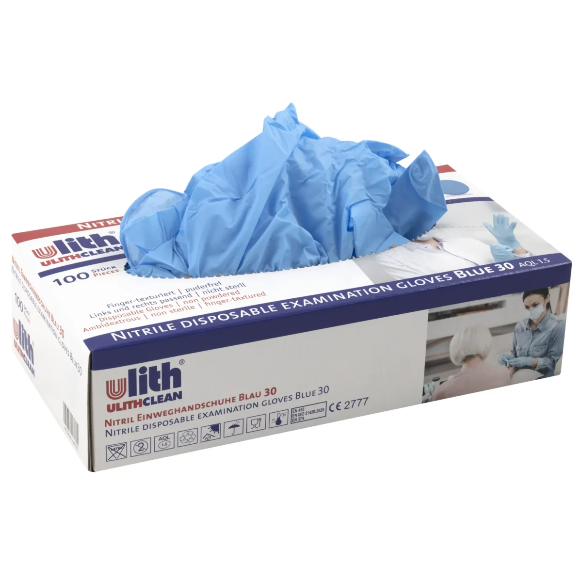 Einweghandschuhe Nitril, 100 Stück, Größe S, blau – Bild 3