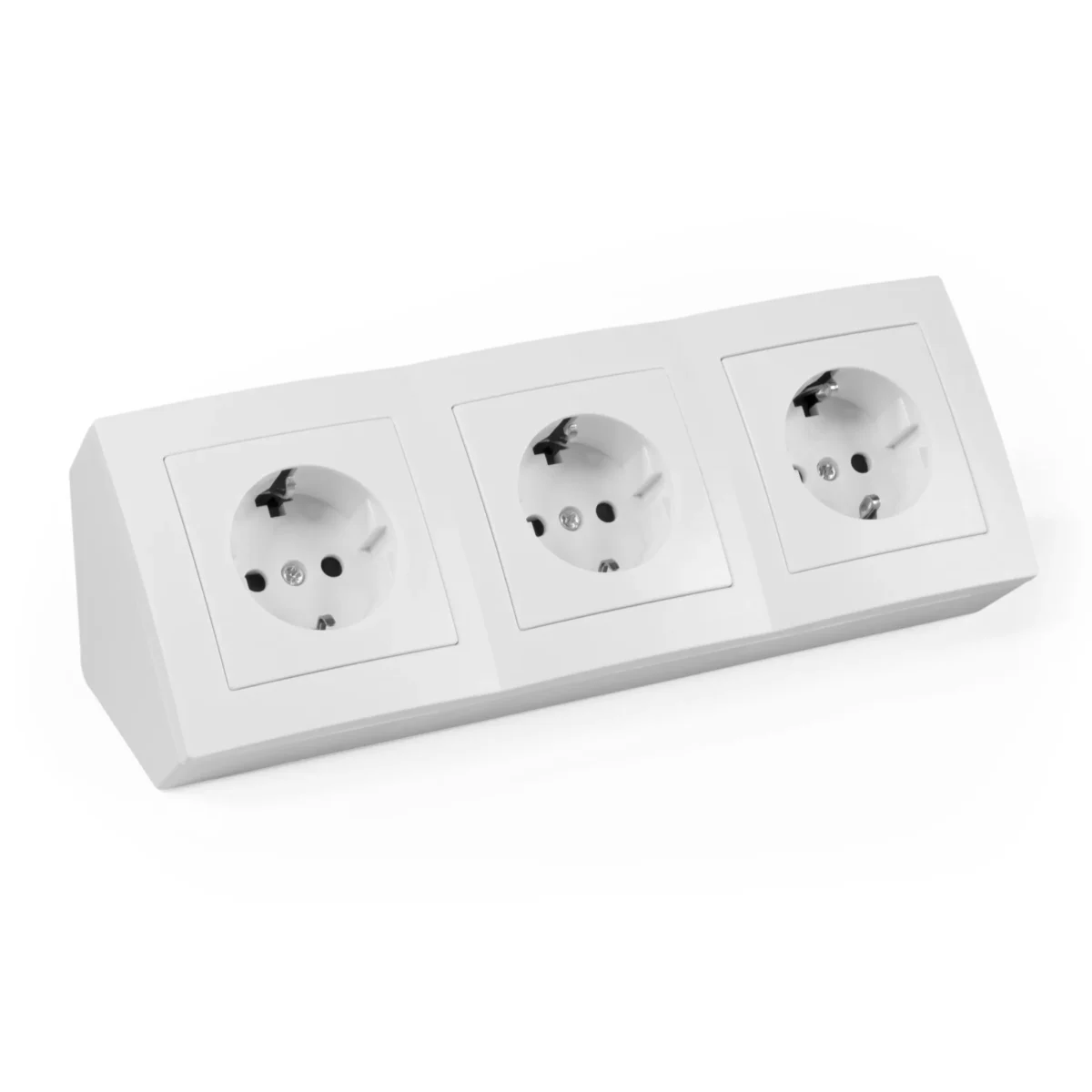 Steckdosenblock McPower "Flair" 250V~/16A, Aufbau, weiß, 3-fach Schutzkontakt – Bild 1