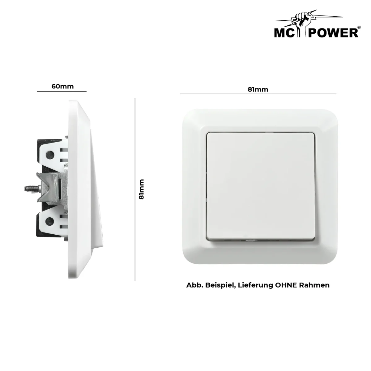 Taster McPower "Cup" 250V~/10A, UP, weiß – Bild 3