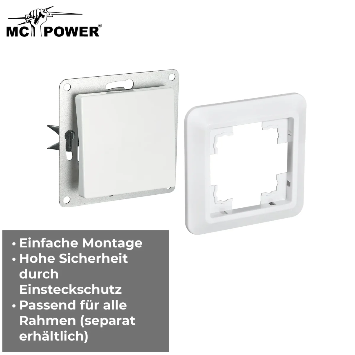Taster McPower "Cup" 250V~/10A, UP, weiß – Bild 4