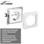 Schutzkontakt-Steckdose McPower "Cup" 250V~/16A, UP, Einsteckschutz, weiß – Bild 5
