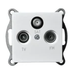 Antennendose McPower "Cup" für TV, Radio und Sat, UP, weiß