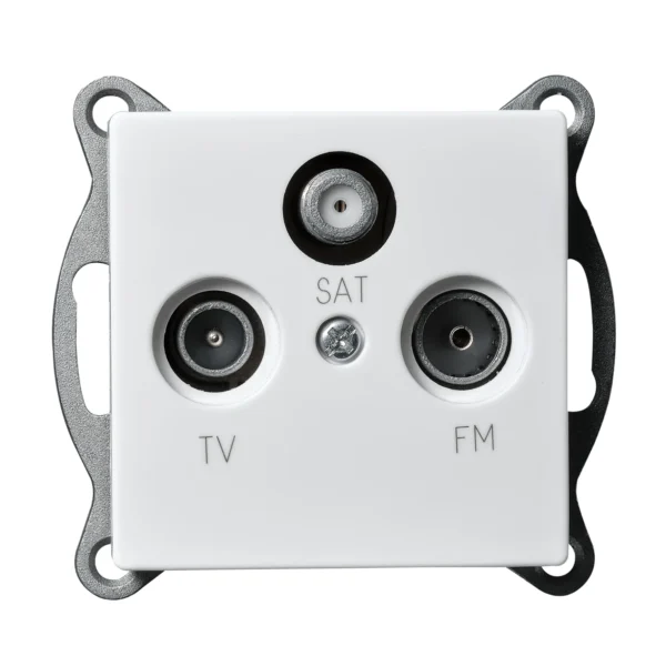 Antennendose McPower "Cup" für TV, Radio und Sat, UP, weiß
