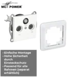 Antennendose McPower "Cup" für TV, Radio und Sat, UP, weiß – Bild 4