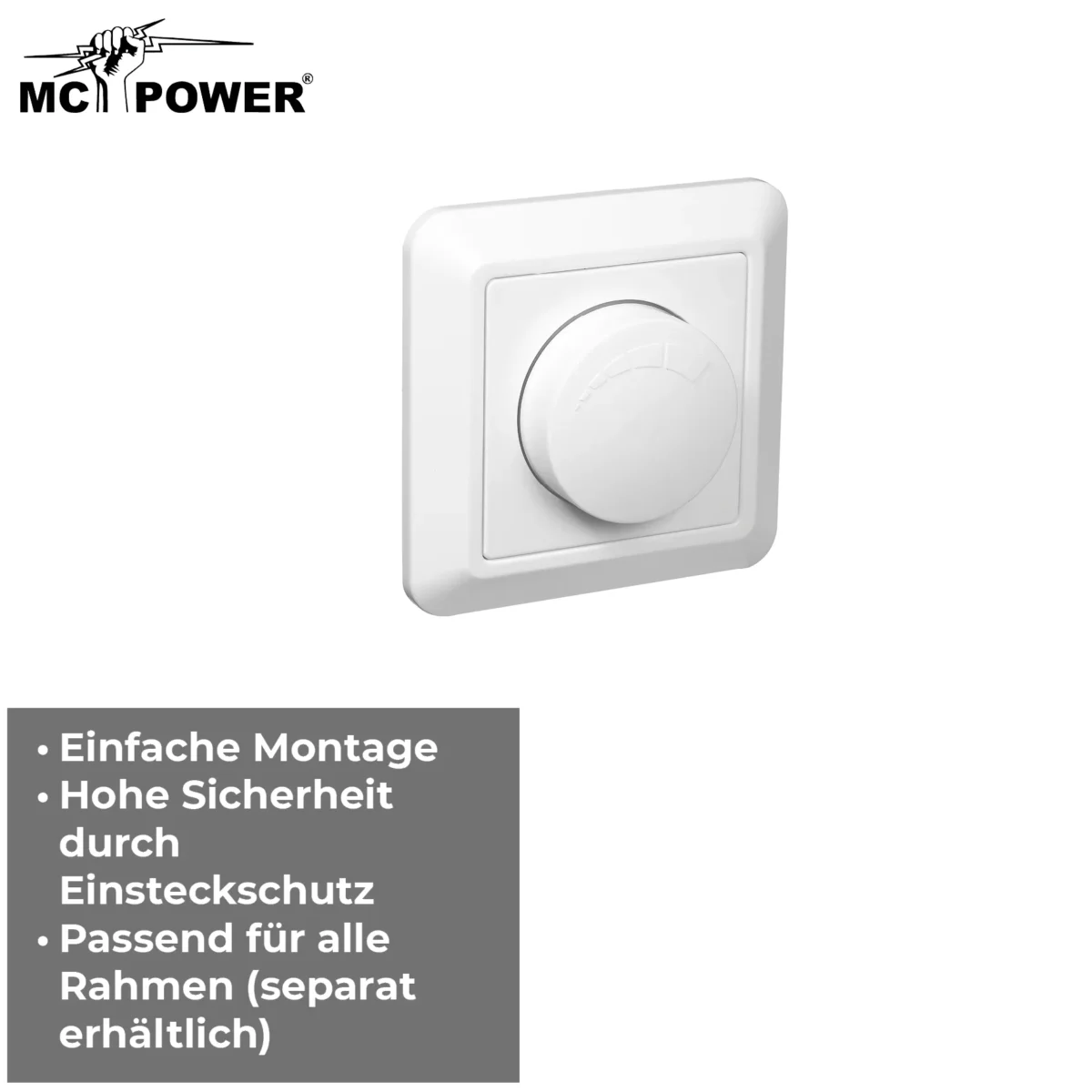 LED-Dimmer für elektronische Trafos McPower "Cup" 250V/300W, UP, Memory-Funktion – Bild 4
