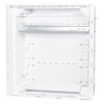 HW/UP Kommunikationsverteiler, 3-reihig, Montageplatte, 3-fach Steckdose – Bild 3