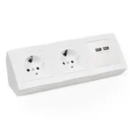Steckdosenblock McPower "Flair" Aufbau, weiß, 2-fach Schutzkontakt + 2x USB