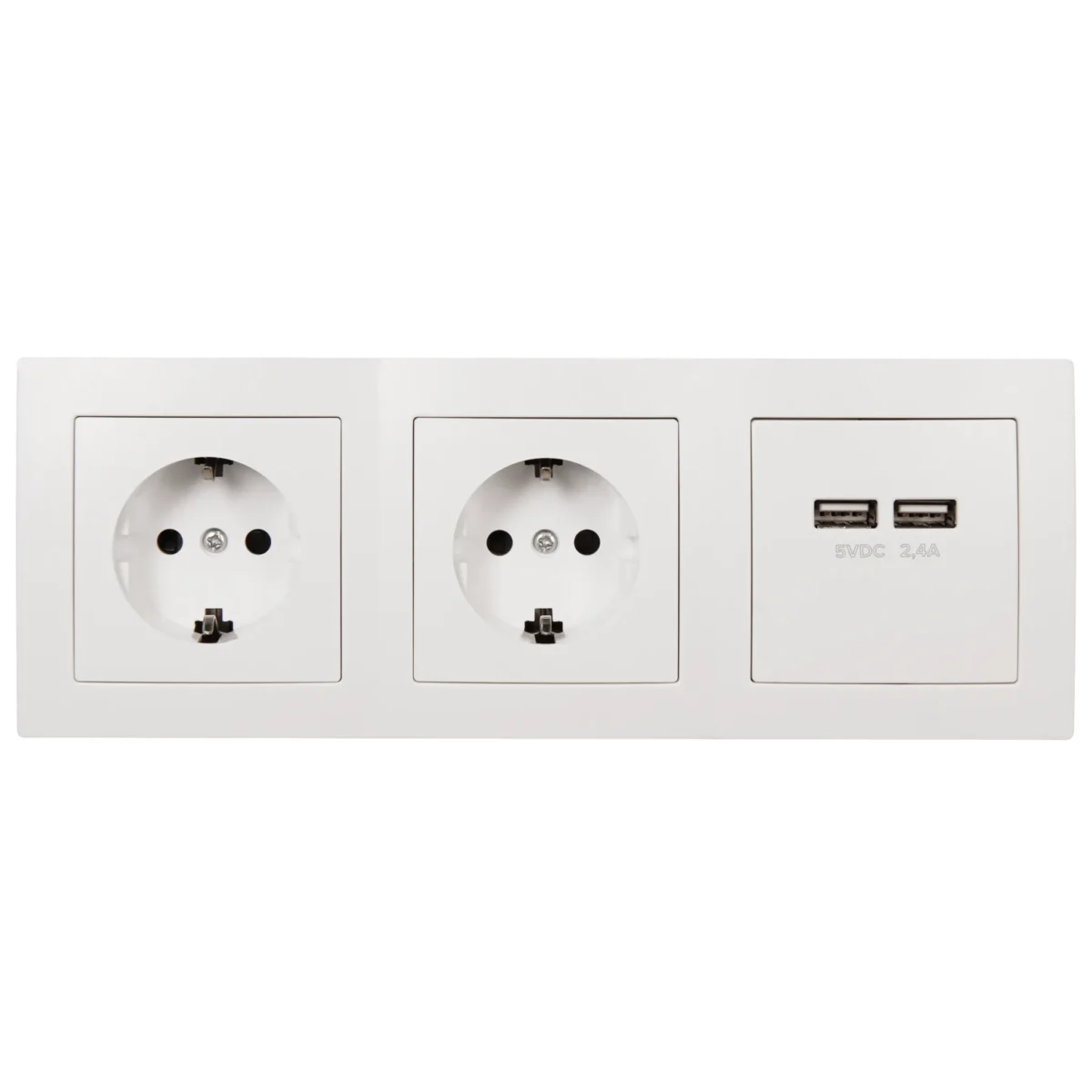 Steckdosenblock McPower "Flair" Aufbau, weiß, 2-fach Schutzkontakt + 2x USB – Bild 2