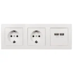 Steckdosenblock McPower "Flair" Aufbau, weiß, 2-fach Schutzkontakt + 2x USB – Bild 2
