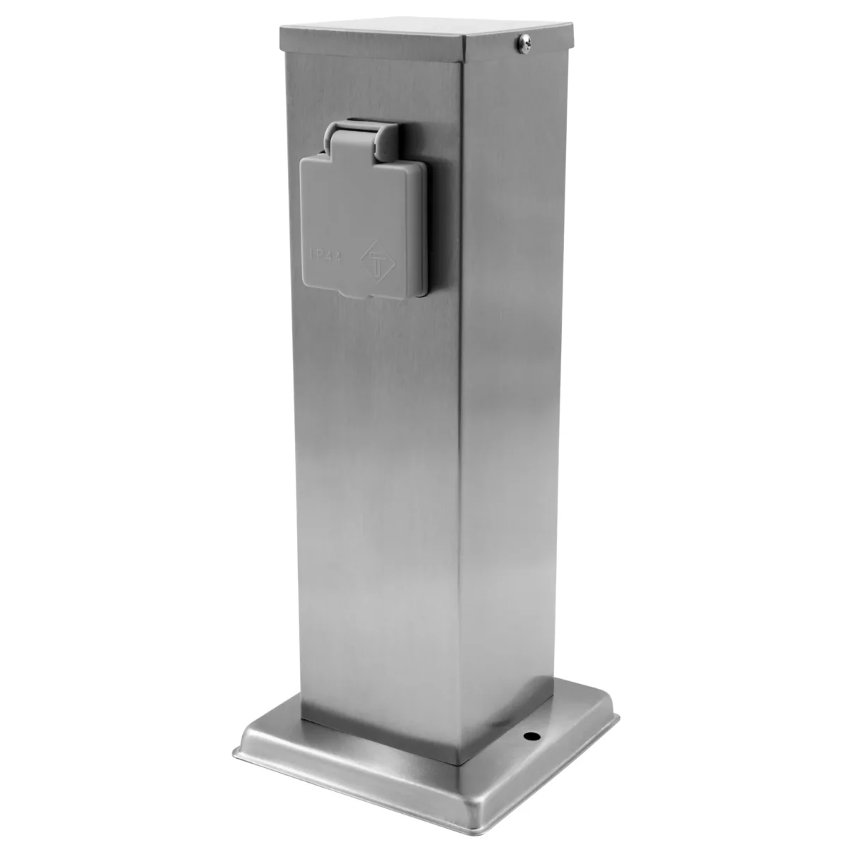 Außensteckdose 2-Fach, IP44, Edelstahl V2A, 127x127x300mm, 3680W/ 16A – Bild 1