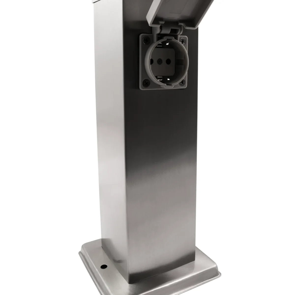 Außensteckdose 2-Fach, IP44, Edelstahl V2A, 127x127x300mm, 3680W/ 16A – Bild 2