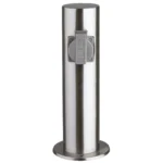 Außensteckdose 2-Fach, IP44, Edelstahl V2A, Ø118x300mm, 3680W/ 16A