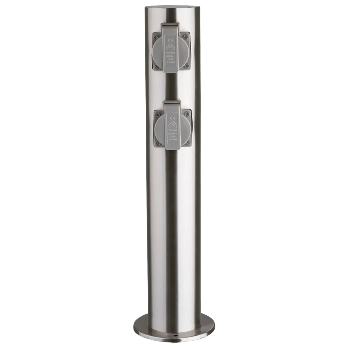 Außensteckdose 4-Fach, IP44, Edelstahl V2A, Ø118x470mm, 3680W/ 16A – Bild 1