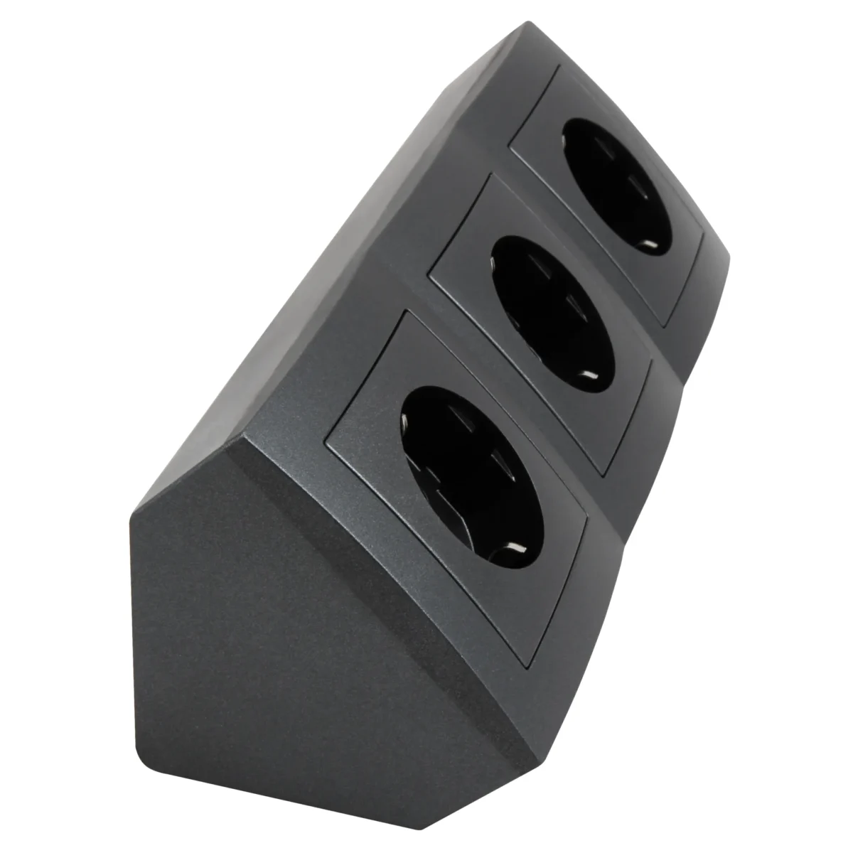 Steckdosenblock McPower "Flair" 250V~/16A, Aufbau, Anthrazit, 3-fach Steckdose – Bild 2
