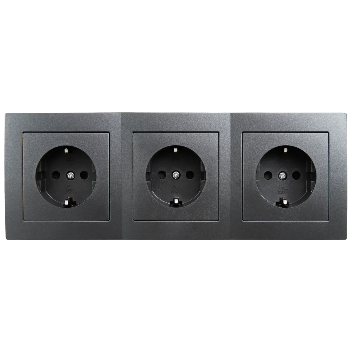 Steckdosenblock McPower "Flair" 250V~/16A, Aufbau, Anthrazit, 3-fach Steckdose – Bild 3