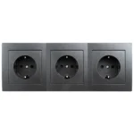 Steckdosenblock McPower "Flair" 250V~/16A, Aufbau, Anthrazit, 3-fach Steckdose – Bild 3