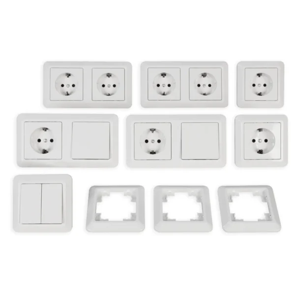 Schalter und Steckdosen Set McPower Cup "Standard Plus", 21-teilig, weiß
