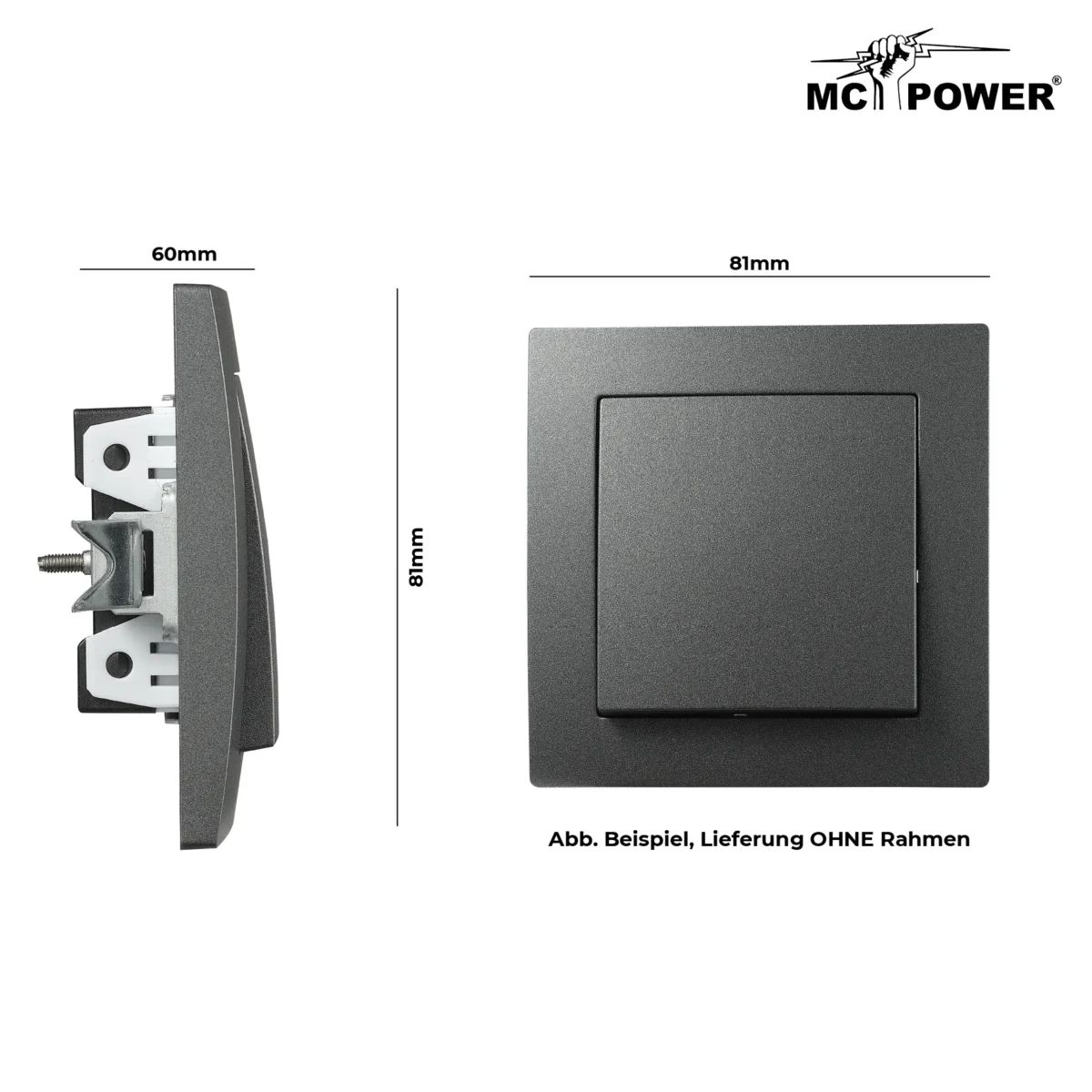 Wechselschalter McPower "Flair", 250V~/10A, UP, anthrazit – Bild 3